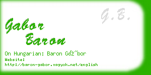 gabor baron business card